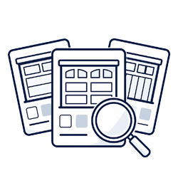 Garage door product catalog icon